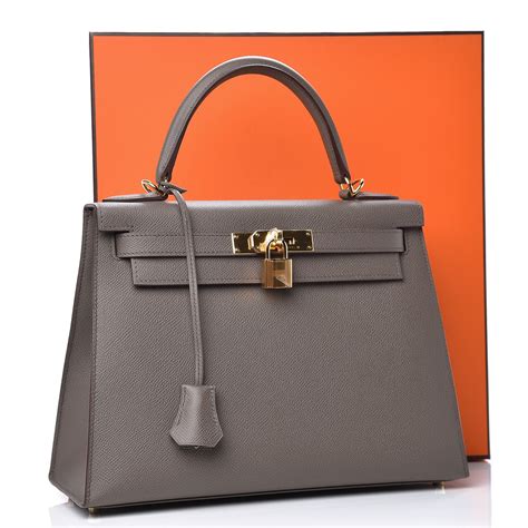 hermes kelly jaune|HERMES Epsom Horseshoe Kelly Sellier 28 Etain .